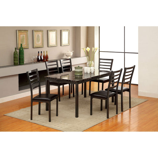 COLMAN Black 5 Pc. Dining Set (60"T+4 K/D SC) - Premium Dining Room Set from FOA East - Just $627.90! Shop now at Furniture Wholesale Plus  We are the best furniture store in Nashville, Hendersonville, Goodlettsville, Madison, Antioch, Mount Juliet, Lebanon, Gallatin, Springfield, Murfreesboro, Franklin, Brentwood