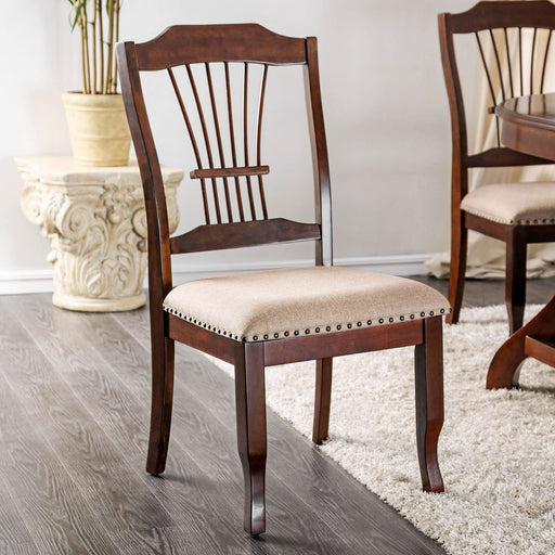 Jordyn Brown Cherry/Beige Side Chair (2/CTN) - Premium Dining Chair from FOA East - Just $280.80! Shop now at Furniture Wholesale Plus  We are the best furniture store in Nashville, Hendersonville, Goodlettsville, Madison, Antioch, Mount Juliet, Lebanon, Gallatin, Springfield, Murfreesboro, Franklin, Brentwood