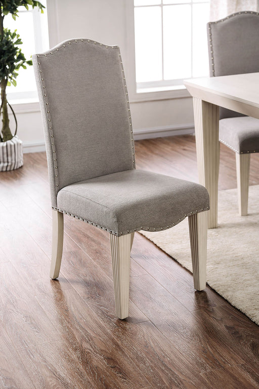 Daniella Gray/Antique White Side Chair (2/CTN) - Premium Dining Chair from FOA East - Just $261.30! Shop now at Furniture Wholesale Plus  We are the best furniture store in Nashville, Hendersonville, Goodlettsville, Madison, Antioch, Mount Juliet, Lebanon, Gallatin, Springfield, Murfreesboro, Franklin, Brentwood