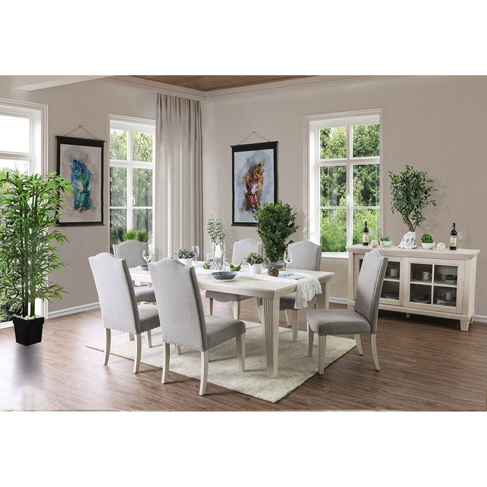 Daniella Antique White 7 Pc. Dining Table Set - Premium Dining Room Set from FOA East - Just $1411.80! Shop now at Furniture Wholesale Plus  We are the best furniture store in Nashville, Hendersonville, Goodlettsville, Madison, Antioch, Mount Juliet, Lebanon, Gallatin, Springfield, Murfreesboro, Franklin, Brentwood