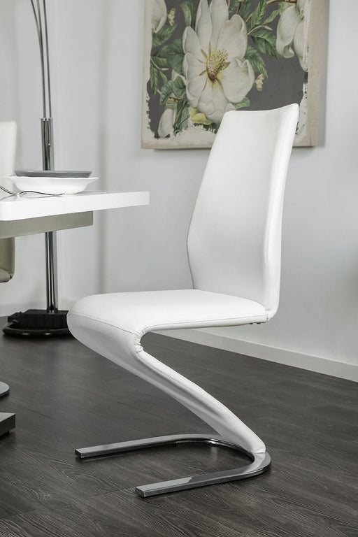 Midvale White/Chrome Side Chair (2/CTN) - Premium Dining Chair from FOA East - Just $516.75! Shop now at Furniture Wholesale Plus  We are the best furniture store in Nashville, Hendersonville, Goodlettsville, Madison, Antioch, Mount Juliet, Lebanon, Gallatin, Springfield, Murfreesboro, Franklin, Brentwood