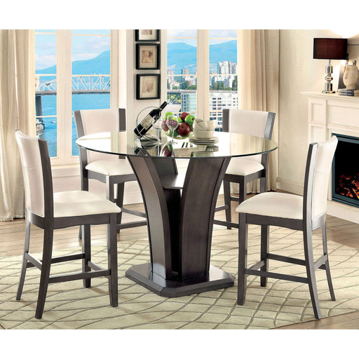 MANHATTAN III Gray Round Counter Ht. Table - Premium Dining Table from FOA East - Just $393.90! Shop now at Furniture Wholesale Plus  We are the best furniture store in Nashville, Hendersonville, Goodlettsville, Madison, Antioch, Mount Juliet, Lebanon, Gallatin, Springfield, Murfreesboro, Franklin, Brentwood