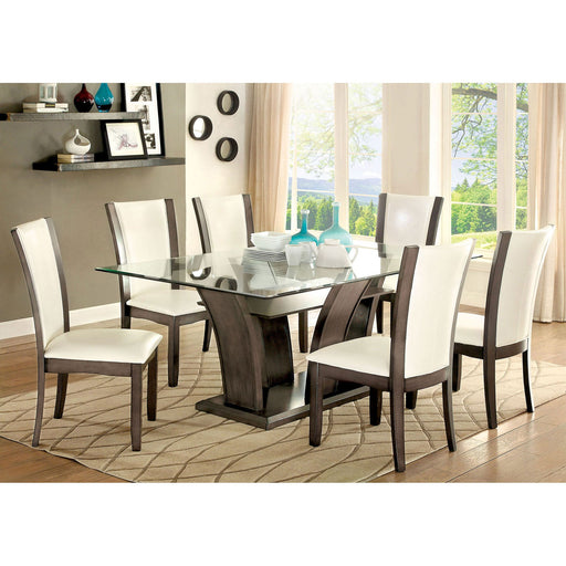 MANHATTAN I Gray 7 Pc. Dining Table Set - Premium Dining Room Set from FOA East - Just $1269.45! Shop now at Furniture Wholesale Plus  We are the best furniture store in Nashville, Hendersonville, Goodlettsville, Madison, Antioch, Mount Juliet, Lebanon, Gallatin, Springfield, Murfreesboro, Franklin, Brentwood