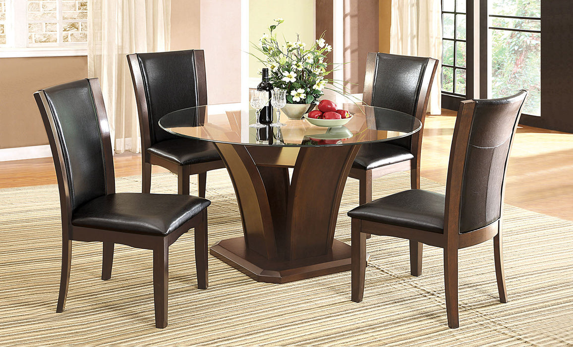 Brown Cherry 5 Pc. Round Dining Table Set - Premium Dining Room Set from FOA East - Just $963.30! Shop now at Furniture Wholesale Plus  We are the best furniture store in Nashville, Hendersonville, Goodlettsville, Madison, Antioch, Mount Juliet, Lebanon, Gallatin, Springfield, Murfreesboro, Franklin, Brentwood