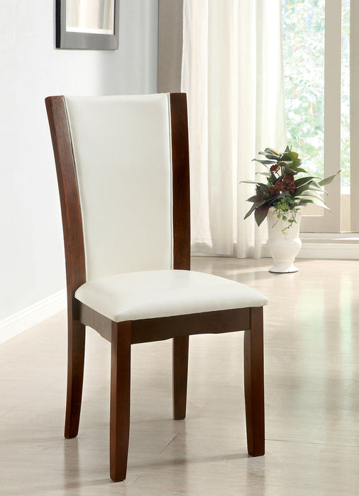 Manhattan I Dark Cherry/White Side Chair, White (2/CTN) - Premium Dining Chair from FOA East - Just $261.30! Shop now at Furniture Wholesale Plus  We are the best furniture store in Nashville, Hendersonville, Goodlettsville, Madison, Antioch, Mount Juliet, Lebanon, Gallatin, Springfield, Murfreesboro, Franklin, Brentwood