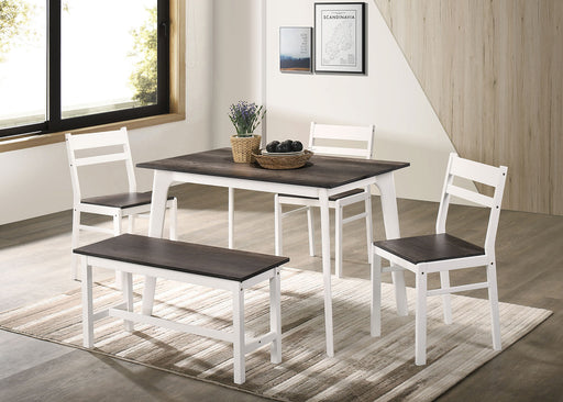 DEBBIE 5 Pc. Dining Table Set w/ Bench - Premium Dining Room Set from FOA East - Just $304.20! Shop now at Furniture Wholesale Plus  We are the best furniture store in Nashville, Hendersonville, Goodlettsville, Madison, Antioch, Mount Juliet, Lebanon, Gallatin, Springfield, Murfreesboro, Franklin, Brentwood