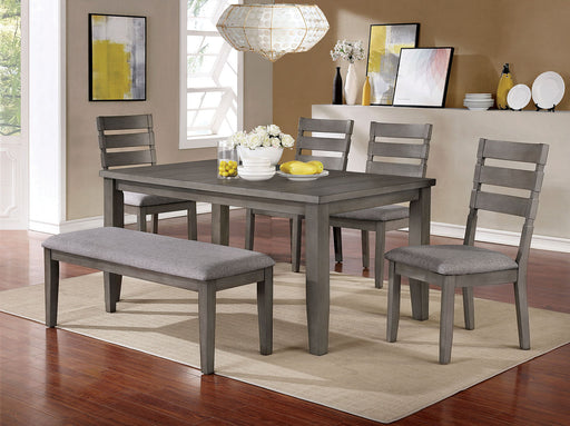VIANA 6 Pc. Dining Table Set w/ Bench - Premium Dining Room Set from FOA East - Just $1146.60! Shop now at Furniture Wholesale Plus  We are the best furniture store in Nashville, Hendersonville, Goodlettsville, Madison, Antioch, Mount Juliet, Lebanon, Gallatin, Springfield, Murfreesboro, Franklin, Brentwood