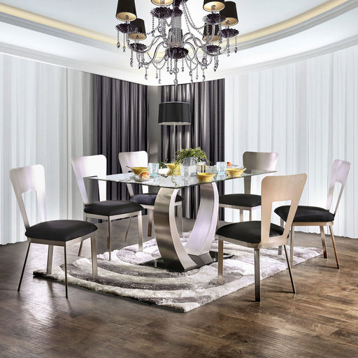 NOVA Silver/Black Dining Table - Premium Dining Table from FOA East - Just $865.80! Shop now at Furniture Wholesale Plus  We are the best furniture store in Nashville, Hendersonville, Goodlettsville, Madison, Antioch, Mount Juliet, Lebanon, Gallatin, Springfield, Murfreesboro, Franklin, Brentwood
