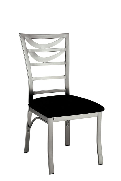 ROXO Silver/Black Side Chair (2/CTN) - Premium Dining Chair from FOA East - Just $446.55! Shop now at Furniture Wholesale Plus  We are the best furniture store in Nashville, Hendersonville, Goodlettsville, Madison, Antioch, Mount Juliet, Lebanon, Gallatin, Springfield, Murfreesboro, Franklin, Brentwood