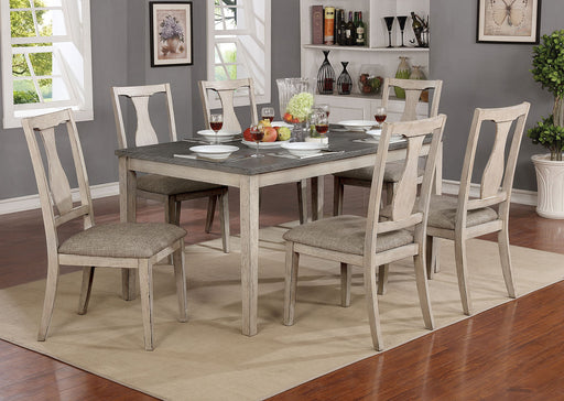 Ann Antique White/Gray 7 Pc. Dining Table Set - Premium Dining Room Set from FOA East - Just $891.15! Shop now at Furniture Wholesale Plus  We are the best furniture store in Nashville, Hendersonville, Goodlettsville, Madison, Antioch, Mount Juliet, Lebanon, Gallatin, Springfield, Murfreesboro, Franklin, Brentwood