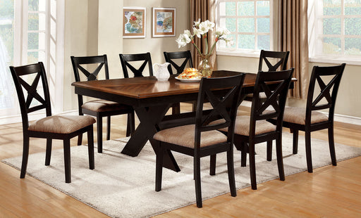 Liberta Dark Oak/Black 7 Pc. Dining Table Set - Premium Dining Room Set from FOA East - Just $1265.55! Shop now at Furniture Wholesale Plus  We are the best furniture store in Nashville, Hendersonville, Goodlettsville, Madison, Antioch, Mount Juliet, Lebanon, Gallatin, Springfield, Murfreesboro, Franklin, Brentwood