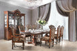 Lucie Brown Cherry 7 Pc. Dining Table Set (2AC+4SC) - Premium Dining Room Set from FOA East - Just $4995.90! Shop now at Furniture Wholesale Plus  We are the best furniture store in Nashville, Hendersonville, Goodlettsville, Madison, Antioch, Mount Juliet, Lebanon, Gallatin, Springfield, Murfreesboro, Franklin, Brentwood