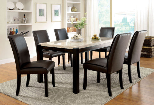 GLADSTONE I Black/Black 7 Pc. Dining Table Set - Premium Dining Room Set from FOA East - Just $1456.65! Shop now at Furniture Wholesale Plus  We are the best furniture store in Nashville, Hendersonville, Goodlettsville, Madison, Antioch, Mount Juliet, Lebanon, Gallatin, Springfield, Murfreesboro, Franklin, Brentwood