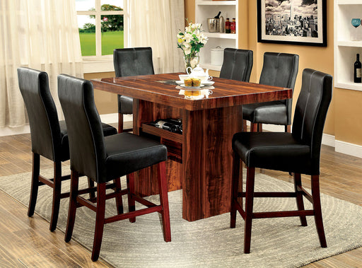 BONNEVILLE II Brown Cherry 7 Pc. Counter Ht. Dining Table Set - Premium Dining Room Set from FOA East - Just $1222.65! Shop now at Furniture Wholesale Plus  We are the best furniture store in Nashville, Hendersonville, Goodlettsville, Madison, Antioch, Mount Juliet, Lebanon, Gallatin, Springfield, Murfreesboro, Franklin, Brentwood