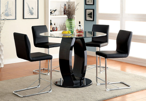 LODIA II Black Round Counter Ht. Table - Premium Dining Table from FOA East - Just $674.70! Shop now at Furniture Wholesale Plus  We are the best furniture store in Nashville, Hendersonville, Goodlettsville, Madison, Antioch, Mount Juliet, Lebanon, Gallatin, Springfield, Murfreesboro, Franklin, Brentwood