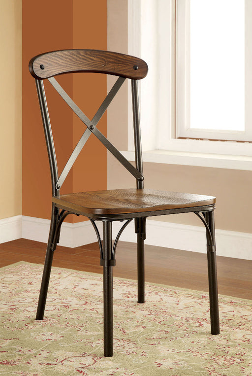 CROSBY Natural Elm/ Bronze Side Chair (2/CTN) - Premium Dining Chair from FOA East - Just $210.60! Shop now at Furniture Wholesale Plus  We are the best furniture store in Nashville, Hendersonville, Goodlettsville, Madison, Antioch, Mount Juliet, Lebanon, Gallatin, Springfield, Murfreesboro, Franklin, Brentwood