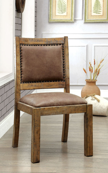 GIANNA Rustic Pine/Brown Side Chair (2/CTN) - Premium Dining Chair from FOA East - Just $612.30! Shop now at Furniture Wholesale Plus  We are the best furniture store in Nashville, Hendersonville, Goodlettsville, Madison, Antioch, Mount Juliet, Lebanon, Gallatin, Springfield, Murfreesboro, Franklin, Brentwood