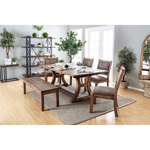 GIANNA Rustic Oak 77" Dining Table - Premium Dining Table from FOA East - Just $1214.85! Shop now at Furniture Wholesale Plus  We are the best furniture store in Nashville, Hendersonville, Goodlettsville, Madison, Antioch, Mount Juliet, Lebanon, Gallatin, Springfield, Murfreesboro, Franklin, Brentwood