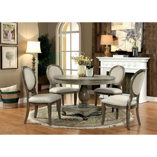 Kathryn Rustic Dark Oak Round Dining Table, Rustic Oak - Premium Dining Table from FOA East - Just $725.40! Shop now at Furniture Wholesale Plus  We are the best furniture store in Nashville, Hendersonville, Goodlettsville, Madison, Antioch, Mount Juliet, Lebanon, Gallatin, Springfield, Murfreesboro, Franklin, Brentwood