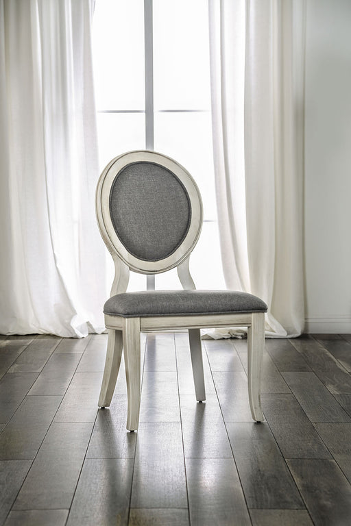 Kathryn Antique White/Gray Side Chair, Antique White (2/CTN) - Premium Dining Chair from FOA East - Just $469.95! Shop now at Furniture Wholesale Plus  We are the best furniture store in Nashville, Hendersonville, Goodlettsville, Madison, Antioch, Mount Juliet, Lebanon, Gallatin, Springfield, Murfreesboro, Franklin, Brentwood