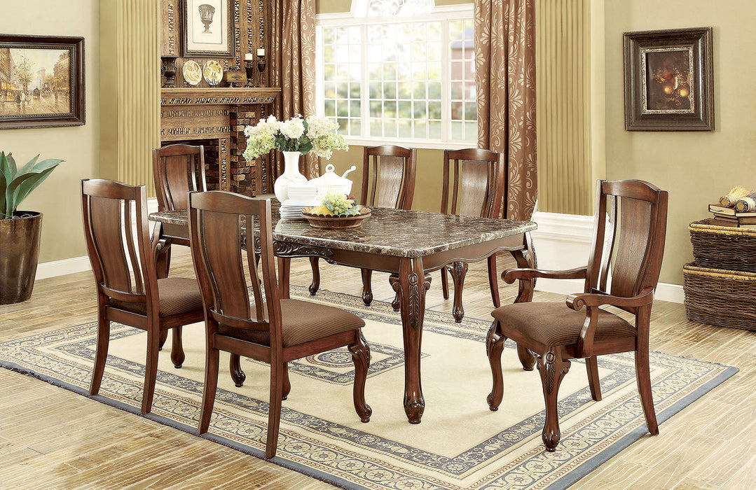 JOHANNESBURG I Brown Cherry, Brown 7 Pc. Dining Table Set (2AC+4SC) - Premium Dining Room Set from FOA East - Just $1801.80! Shop now at Furniture Wholesale Plus  We are the best furniture store in Nashville, Hendersonville, Goodlettsville, Madison, Antioch, Mount Juliet, Lebanon, Gallatin, Springfield, Murfreesboro, Franklin, Brentwood