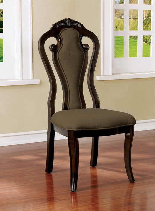 Rosalina Walnut/Beige Side Chair (2/CTN) - Premium Dining Chair from FOA East - Just $425.10! Shop now at Furniture Wholesale Plus  We are the best furniture store in Nashville, Hendersonville, Goodlettsville, Madison, Antioch, Mount Juliet, Lebanon, Gallatin, Springfield, Murfreesboro, Franklin, Brentwood