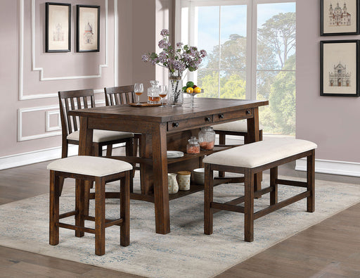 FREDONIA 6 Pc. Counter Ht. Table Set w/ 2 PC + bench + 2 Stools - Premium Dining Room Set from FOA East - Just $1614.60! Shop now at Furniture Wholesale Plus  We are the best furniture store in Nashville, Hendersonville, Goodlettsville, Madison, Antioch, Mount Juliet, Lebanon, Gallatin, Springfield, Murfreesboro, Franklin, Brentwood