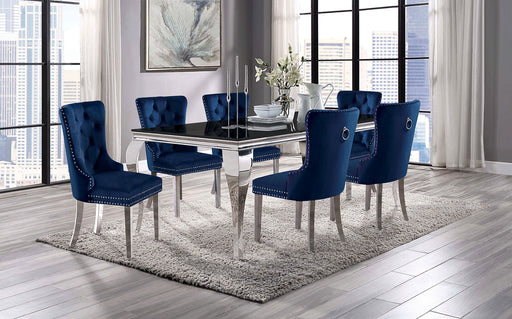 NEUVEVILLE 7 Pc. Dining Table Set, Navy Chairs - Premium Dining Room Set from FOA East - Just $2577.90! Shop now at Furniture Wholesale Plus  We are the best furniture store in Nashville, Hendersonville, Goodlettsville, Madison, Antioch, Mount Juliet, Lebanon, Gallatin, Springfield, Murfreesboro, Franklin, Brentwood