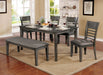 Hillsview Gray 6 Pc. Dining Table Set w/ Bench - Premium Dining Room Set from FOA East - Just $914.55! Shop now at Furniture Wholesale Plus  We are the best furniture store in Nashville, Hendersonville, Goodlettsville, Madison, Antioch, Mount Juliet, Lebanon, Gallatin, Springfield, Murfreesboro, Franklin, Brentwood