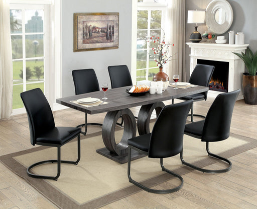 Saskia Gray 7 Pc. Dining Table Set - Premium Dining Room Set from FOA East - Just $1858.35! Shop now at Furniture Wholesale Plus  We are the best furniture store in Nashville, Hendersonville, Goodlettsville, Madison, Antioch, Mount Juliet, Lebanon, Gallatin, Springfield, Murfreesboro, Franklin, Brentwood