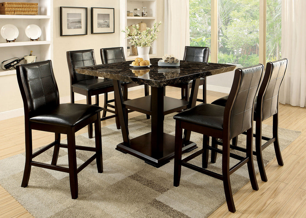 CLAYTON II Dark Cherry/Black 7 Pc. Counter Ht. Dining Table Set - Premium Dining Room Set from FOA East - Just $1333.80! Shop now at Furniture Wholesale Plus  We are the best furniture store in Nashville, Hendersonville, Goodlettsville, Madison, Antioch, Mount Juliet, Lebanon, Gallatin, Springfield, Murfreesboro, Franklin, Brentwood