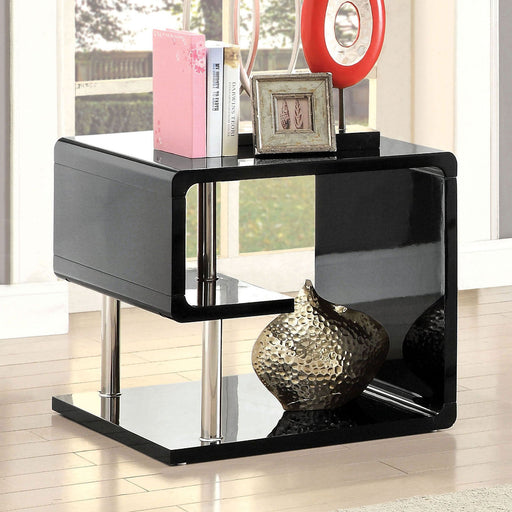Ninove Black/Chrome End Table - Premium End Table from FOA East - Just $351! Shop now at Furniture Wholesale Plus  We are the best furniture store in Nashville, Hendersonville, Goodlettsville, Madison, Antioch, Mount Juliet, Lebanon, Gallatin, Springfield, Murfreesboro, Franklin, Brentwood