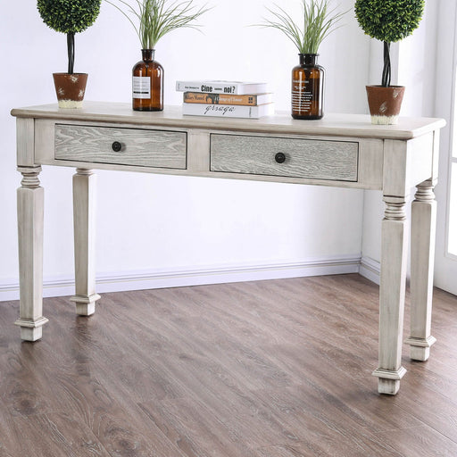 Joliet Antique White Sofa Table - Premium Sofa Table from FOA East - Just $351! Shop now at Furniture Wholesale Plus  We are the best furniture store in Nashville, Hendersonville, Goodlettsville, Madison, Antioch, Mount Juliet, Lebanon, Gallatin, Springfield, Murfreesboro, Franklin, Brentwood