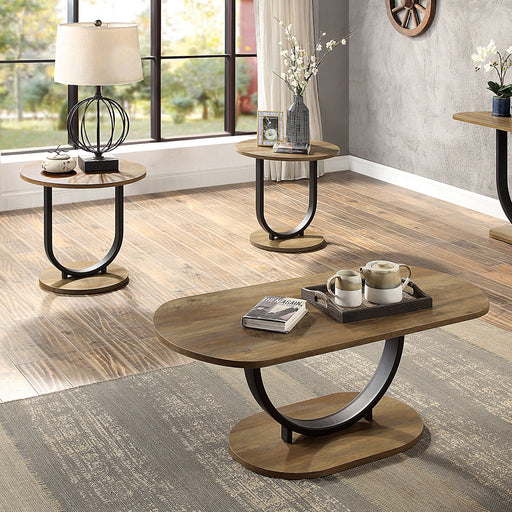 OLBIA 3 Pc. Coffee Table Set (1C+2E), Rustic Oak/Sand Black - Premium Table Set from FOA East - Just $444.60! Shop now at Furniture Wholesale Plus  We are the best furniture store in Nashville, Hendersonville, Goodlettsville, Madison, Antioch, Mount Juliet, Lebanon, Gallatin, Springfield, Murfreesboro, Franklin, Brentwood