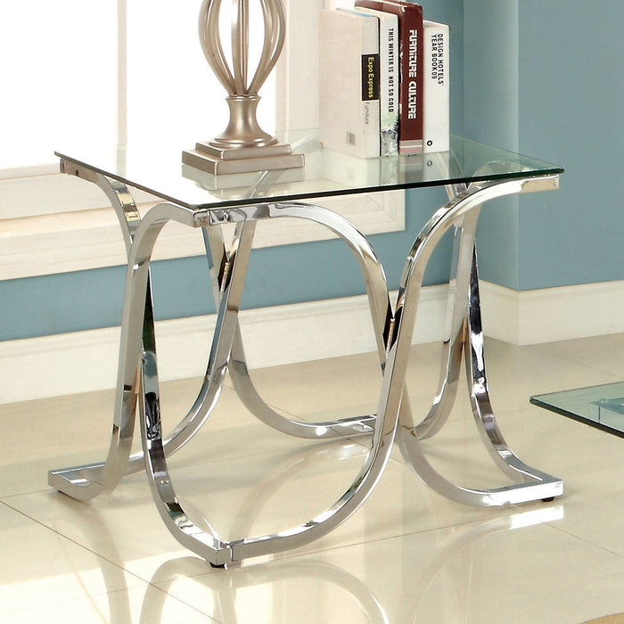 LUXA Chrome End Table - Premium End Table from FOA East - Just $234! Shop now at Furniture Wholesale Plus  We are the best furniture store in Nashville, Hendersonville, Goodlettsville, Madison, Antioch, Mount Juliet, Lebanon, Gallatin, Springfield, Murfreesboro, Franklin, Brentwood