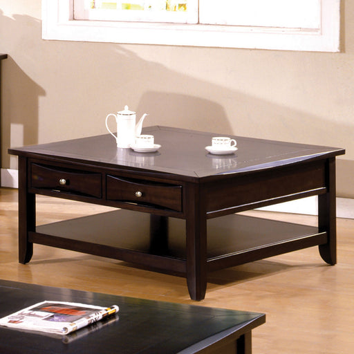 Baldwin Espresso Square Cocktail Table - Premium Coffee Table from FOA East - Just $421.20! Shop now at Furniture Wholesale Plus  We are the best furniture store in Nashville, Hendersonville, Goodlettsville, Madison, Antioch, Mount Juliet, Lebanon, Gallatin, Springfield, Murfreesboro, Franklin, Brentwood