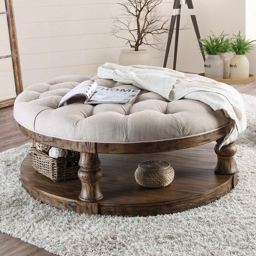 Mika Antique Oak Coffee Table w/ Cushion Top - Premium Coffee Table from FOA East - Just $1054.95! Shop now at Furniture Wholesale Plus  We are the best furniture store in Nashville, Hendersonville, Goodlettsville, Madison, Antioch, Mount Juliet, Lebanon, Gallatin, Springfield, Murfreesboro, Franklin, Brentwood