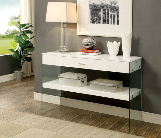 Raya White Sofa Table, White - Premium Sofa Table from FOA East - Just $466.05! Shop now at Furniture Wholesale Plus  We are the best furniture store in Nashville, Hendersonville, Goodlettsville, Madison, Antioch, Mount Juliet, Lebanon, Gallatin, Springfield, Murfreesboro, Franklin, Brentwood