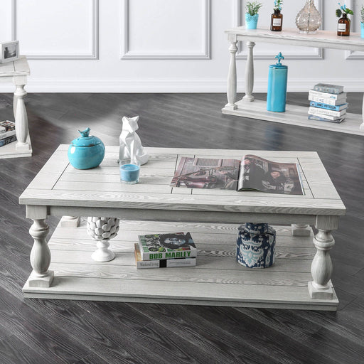 Arlington Antique White Coffee Table - Premium Coffee Table from FOA East - Just $374.40! Shop now at Furniture Wholesale Plus  We are the best furniture store in Nashville, Hendersonville, Goodlettsville, Madison, Antioch, Mount Juliet, Lebanon, Gallatin, Springfield, Murfreesboro, Franklin, Brentwood