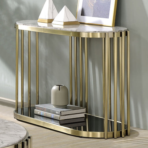 OFELIA Sofa Table, Antique Brass/Black - Premium Sofa from FOA East - Just $702! Shop now at Furniture Wholesale Plus  We are the best furniture store in Nashville, Hendersonville, Goodlettsville, Madison, Antioch, Mount Juliet, Lebanon, Gallatin, Springfield, Murfreesboro, Franklin, Brentwood