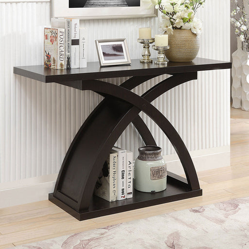 Arkley Espresso Sofa Table - Premium Sofa Table from FOA East - Just $325.65! Shop now at Furniture Wholesale Plus  We are the best furniture store in Nashville, Hendersonville, Goodlettsville, Madison, Antioch, Mount Juliet, Lebanon, Gallatin, Springfield, Murfreesboro, Franklin, Brentwood