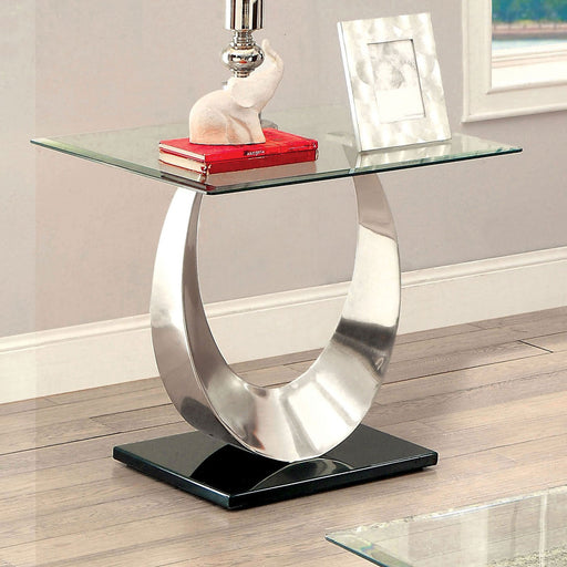 ORLA II Satin Plated/Black End Table - Premium End Table from FOA East - Just $540.15! Shop now at Furniture Wholesale Plus  We are the best furniture store in Nashville, Hendersonville, Goodlettsville, Madison, Antioch, Mount Juliet, Lebanon, Gallatin, Springfield, Murfreesboro, Franklin, Brentwood