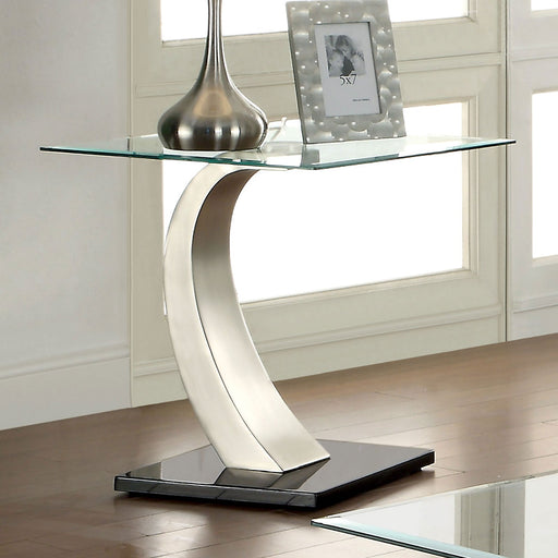 ROXO Satin Plated/Black End Table - Premium End Table from FOA East - Just $304.20! Shop now at Furniture Wholesale Plus  We are the best furniture store in Nashville, Hendersonville, Goodlettsville, Madison, Antioch, Mount Juliet, Lebanon, Gallatin, Springfield, Murfreesboro, Franklin, Brentwood