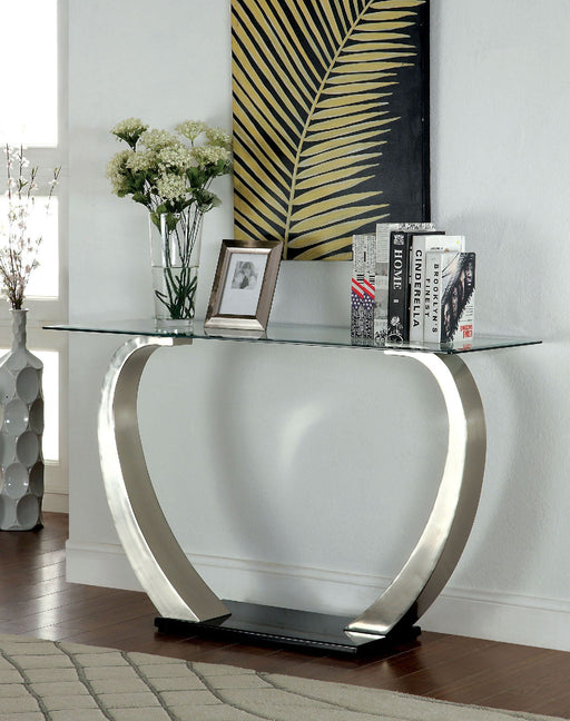 ROXO Satin Plated/Black Sofa Table - Premium Sofa Table from FOA East - Just $559.65! Shop now at Furniture Wholesale Plus  We are the best furniture store in Nashville, Hendersonville, Goodlettsville, Madison, Antioch, Mount Juliet, Lebanon, Gallatin, Springfield, Murfreesboro, Franklin, Brentwood