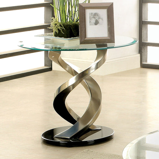 NOVA Satin Plated/Black End Table - Premium End Table from FOA East - Just $514.80! Shop now at Furniture Wholesale Plus  We are the best furniture store in Nashville, Hendersonville, Goodlettsville, Madison, Antioch, Mount Juliet, Lebanon, Gallatin, Springfield, Murfreesboro, Franklin, Brentwood
