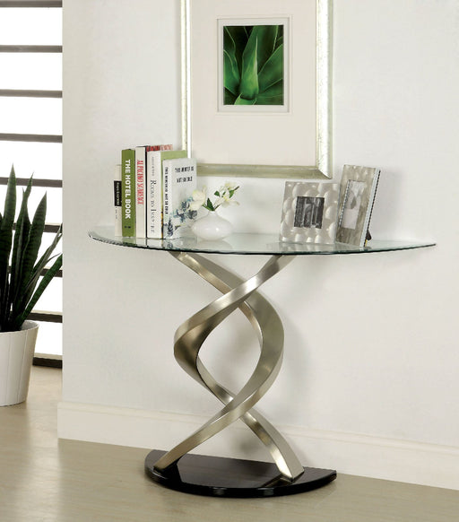 NOVA Satin Plated/Black Sofa Table - Premium Sofa Table from FOA East - Just $631.80! Shop now at Furniture Wholesale Plus  We are the best furniture store in Nashville, Hendersonville, Goodlettsville, Madison, Antioch, Mount Juliet, Lebanon, Gallatin, Springfield, Murfreesboro, Franklin, Brentwood
