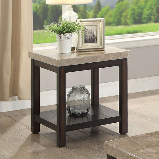 Calgary Dark Walnut/Ivory End Table - Premium End Table from FOA East - Just $185.25! Shop now at Furniture Wholesale Plus  We are the best furniture store in Nashville, Hendersonville, Goodlettsville, Madison, Antioch, Mount Juliet, Lebanon, Gallatin, Springfield, Murfreesboro, Franklin, Brentwood