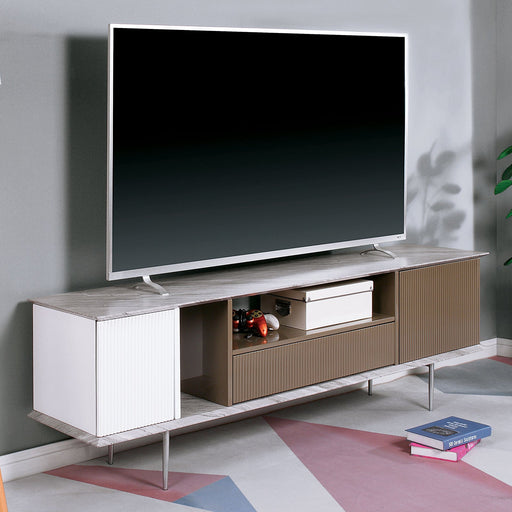BLAIR 70" TV Console, White/Champagne/Gray - Premium TV Stand from FOA East - Just $795.60! Shop now at Furniture Wholesale Plus  We are the best furniture store in Nashville, Hendersonville, Goodlettsville, Madison, Antioch, Mount Juliet, Lebanon, Gallatin, Springfield, Murfreesboro, Franklin, Brentwood