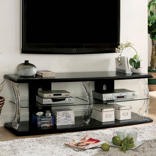 Ernst Black/Clear 60" TV Stand - Premium TV Stand from FOA East - Just $702! Shop now at Furniture Wholesale Plus  We are the best furniture store in Nashville, Hendersonville, Goodlettsville, Madison, Antioch, Mount Juliet, Lebanon, Gallatin, Springfield, Murfreesboro, Franklin, Brentwood