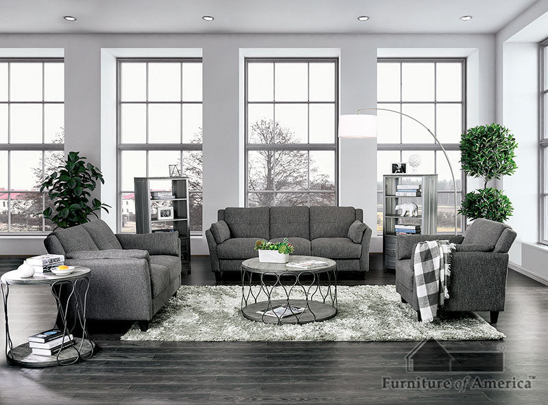 Yazmin Gray Sofa + Love Seat - Premium Living Room Set from FOA East - Just $1144.65! Shop now at Furniture Wholesale Plus  We are the best furniture store in Nashville, Hendersonville, Goodlettsville, Madison, Antioch, Mount Juliet, Lebanon, Gallatin, Springfield, Murfreesboro, Franklin, Brentwood